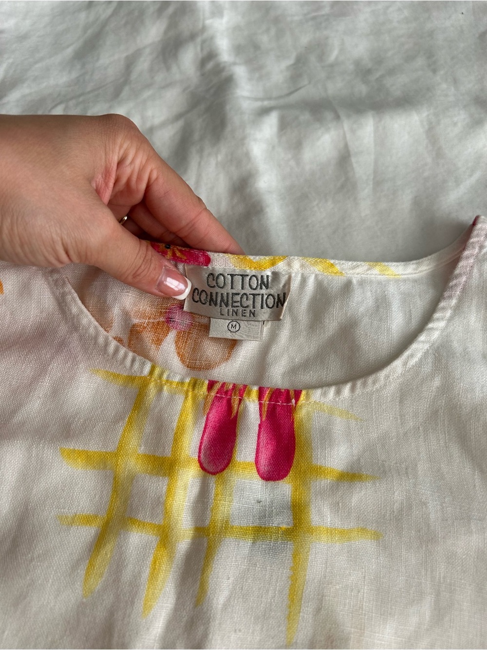Cotton Connection 100% Linen White Tropical Print Mini Dress - Picture 5 of 12